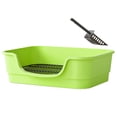 thumbnail image 3 of Caja De Arena Abierta Con Entrada Baja Para Gatos, Caja De Arena Para Todo Tipo De Gatos, Color Verde, 3 of 8