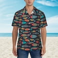 thumbnail image 2 of Balery Colorful Fish Camisas hawaianas de manga corta para hombre, camisas playeras de corte holgado, camisas de vacaciones con botones,3X-Large, 2 of 7
