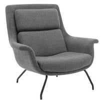Adria Armchair Charcoal Fabric with Black Metal Legs