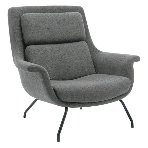 Adria Armchair Charcoal Fabric with Black Metal Legs