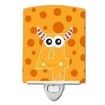 Caroline's Treasures BB8854CNL Monster Month 4 Ceramic Night Light, 6x4x3", multicolor
