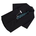 thumbnail image 4 of Camisa de manga corta unisex tipo suelto decoración de enlace blusa casual con cuello vuelto y corbata negro M, 4 of 8