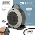 thumbnail image 4 of Black + Decker 20ft. Cord Reel 16AWG 4 Outlets, 4 of 8