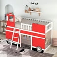 thumbnail image 3 of Twin Size Bus Shaped Loft Bed with Underbed Storage Space,Red, 3 of 9
