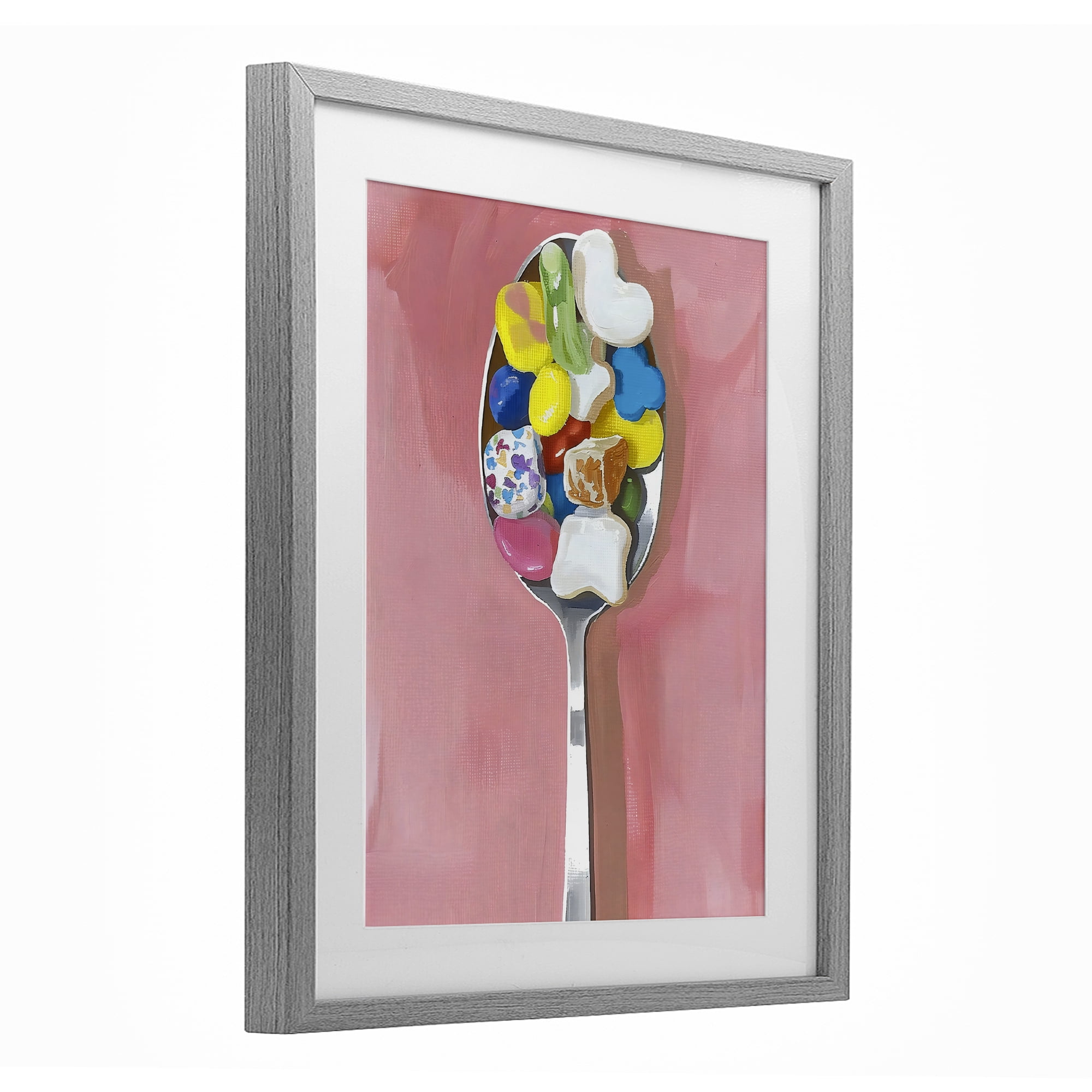 Stupell Industries Nostalgic Fun Breakfast Spoon Gray Framed Print Under Glass, design by The Prints Vibe