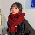 thumbnail image 5 of Winter Thickened Thermal Knitted Scarf for Women Men Solid Color Korean Warmer Long Size Scarve Christmas New Year Gifts Unisex, 5 of 9