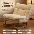 thumbnail image 6 of Keerffo Rocking Chair with Footrest,Corduroy Upholstered Lazy Recliner Lounge Chair, Single Sofa for Living Room, Rubber Wood Legs, 6 of 9