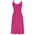 thumbnail image 5 of Ashirexll Maxi Dresses for Women Casual Dresses Women Casual Open Back Adjustable Straps Slim Fitting Solid Elegant Temperament Sling Dresses, 5 of 7