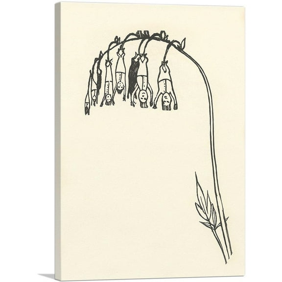 ARTCANVAS Manypeeplia Upsidownia Canvas Art Print by Edward Lear - Size: 18" x 12" (0.75" Deep)