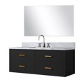 thumbnail image 3 of 48" W Black Bath Vanity With Marble, Faucet And 43" Mirror, Assembled Marble Counter, Mirror Included, 3 of 6