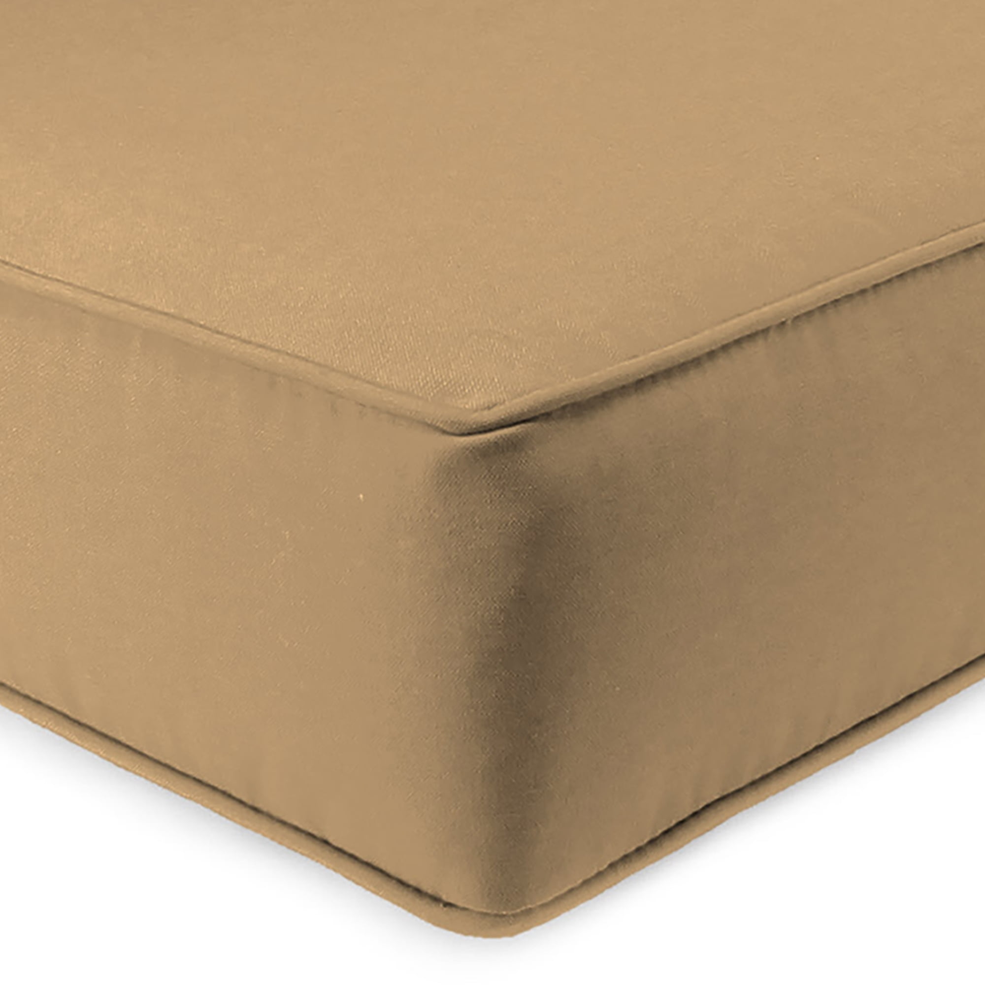 Jordan Manufacturing Sunbrella 46.5" x 24" Canvas Cocoa Brown Solid Rectangular Outdoor Deep Seating Chair Seat and Back Cushion with Welt