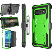 Njjex Case Compatible with Samsung Galaxy S10, [Nbeck] Shockproof Heavy Duty Rugged Locking Swivel Holster Belt Clip