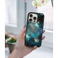 thumbnail image 5 of WIRESTER Shockproof Soft Rubber Cover Case for Apple iPhone 16 Pro 6.3" 2024, Blue Sky Galaxy Nebula, 5 of 5