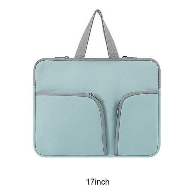 Maoww Housse d'Ordinateur Portable Imperméable Étui d'Ordinateur Sac Portable Pochette Pochette de Transport Protecteur Réutilisable Compartiments Rangement d'Affaires Vert 17 Pouces
