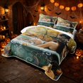 thumbnail image 3 of Erosebridal Magic Witch Twin Quilt Set, Happy Halloween Theme Twin Coverlet Set for Boys Girls, Emerald Green Pumpkin, 2 Pieces 1 Bedspread and 1 Pillowcase, 3 of 7