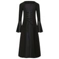 thumbnail image 3 of iiniim Enfants Filles Costume Médiéval Renaissance Rétro Vintage Robe à Manches Évasées Halloween Cosplay Xmas Tenues de Fête Noir 14, 3 of 7