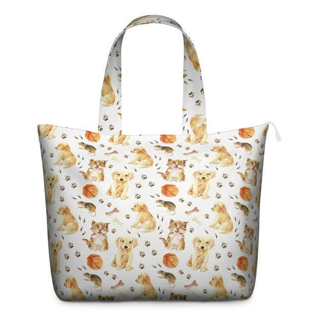 Illustration de Chat Drôle Sac de Voyage, Uvre d'Art de Chat Aquarelle Sac de Week-End, Sangle Réglable Léger Multifonction Cabine