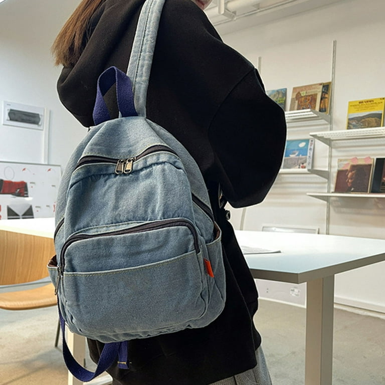 Vintage Denim Backpack School Travel Daypack Shoulder Bags for Teenager Girls Walmart