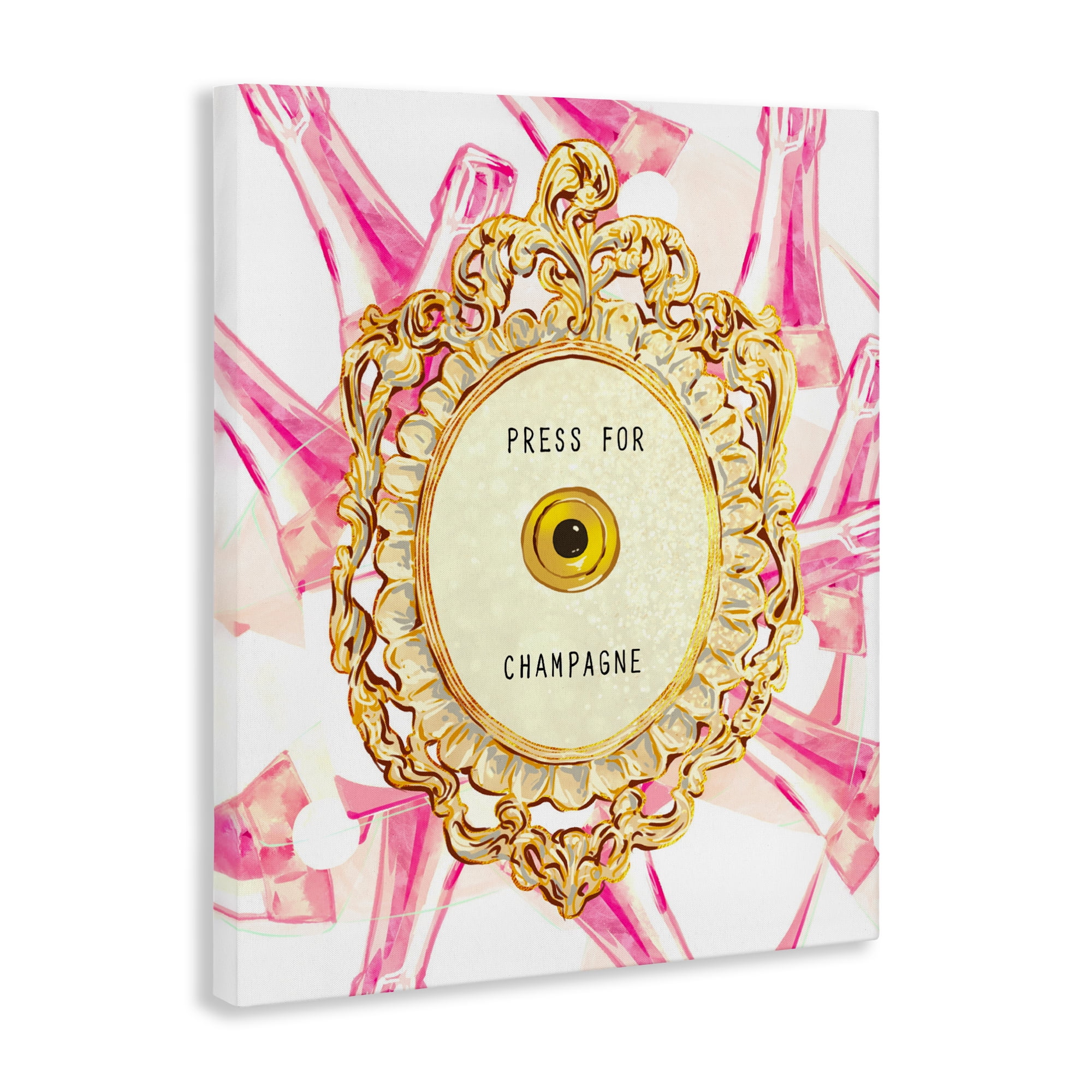 Champagne Doorbell with Pattern Canvas Wall Art, design by Ziwei Li