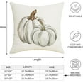 thumbnail image 2 of Fall Autumn White Pumpkin Throw Pillow Covers 18x18 Inch Set of 2 Thanksgiving Teal Grey Pumpkins Outdoor Decorative Pillows Cover Harvest Linen Pillowcase for Bed Couch Sofa Decor, 2 of 6