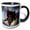 Black/White, variant on 3drose, Kitten Flying in Space, 15oz Mug