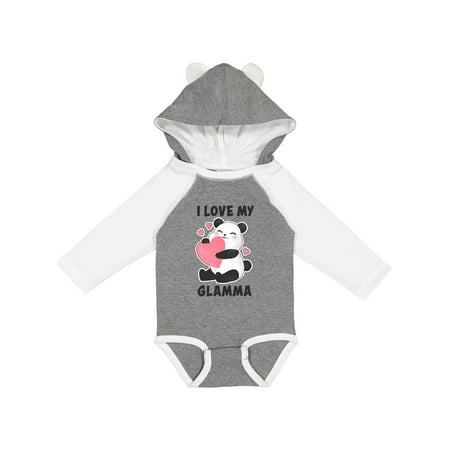 

Inktastic I Love My Glamma with Panda Illustration Gift Baby Boy or Baby Girl Long Sleeve Bodysuit