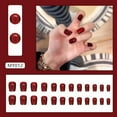 thumbnail image 4 of Burgundy Red Press On Nails, Reusable Fake Nails for Women, Artificial Fingernails Full coverage, Ultra Thin & Bend-Resistant, DIY Nail Art Design at Home Gifts for Women & Teens, 4 of 7