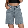 thumbnail image 3 of Women's High Waisted Baggy Denim Shorts Jorts Casual Summer Trendy, 3 of 5