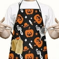thumbnail image 2 of Musical Halloween Icons Pattern Apron-Garden Aprons for Women with Pockets-Cotton Linen Waterproof Kitchen Cooking Gardening Aprons Adjustable for Kitchen,Cooking,BBQ and Salon 33"x27", 2 of 7