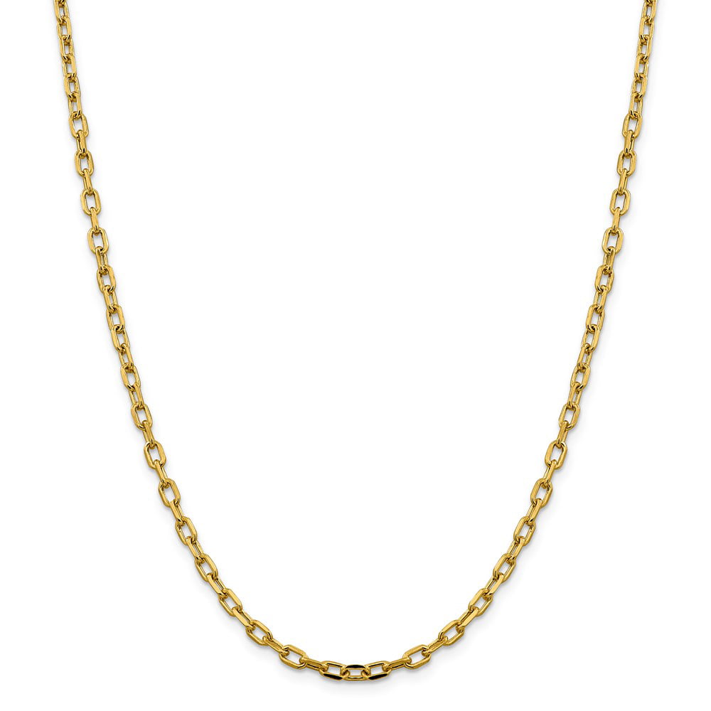 14K Yellow Gold .75mm Solid Polished Cable Chain Necklace Multiple Sizes 