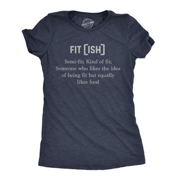 T-shirt pour Femmes à Définition Ajustée, Drôle, Paresseuse, Entraînement Physique (Bleu Marine Chiné) - M