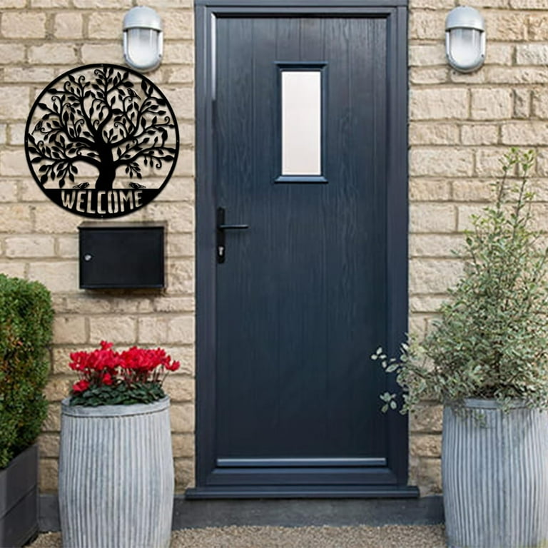 Personalized Tree Of Life Metal Sign – Custom Family Name Welcome Sign For Door, Wall, Or Garden (Housewarming Gift)