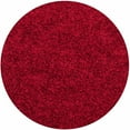 thumbnail image 4 of SAFAVIEH Clyde Solid Plush Polyester Shag Area Rug, Red, 7' x 7' Round, 4 of 5