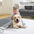 thumbnail image 5 of GlowSol 9' x 12' Large Area Rug Machine Washable Indoor Carpet Art Non-Slip Abstract Rug Floral Pattern Print Non-Shedding Carpet for Living Room Bedroom, Gray/Multi, 5 of 6