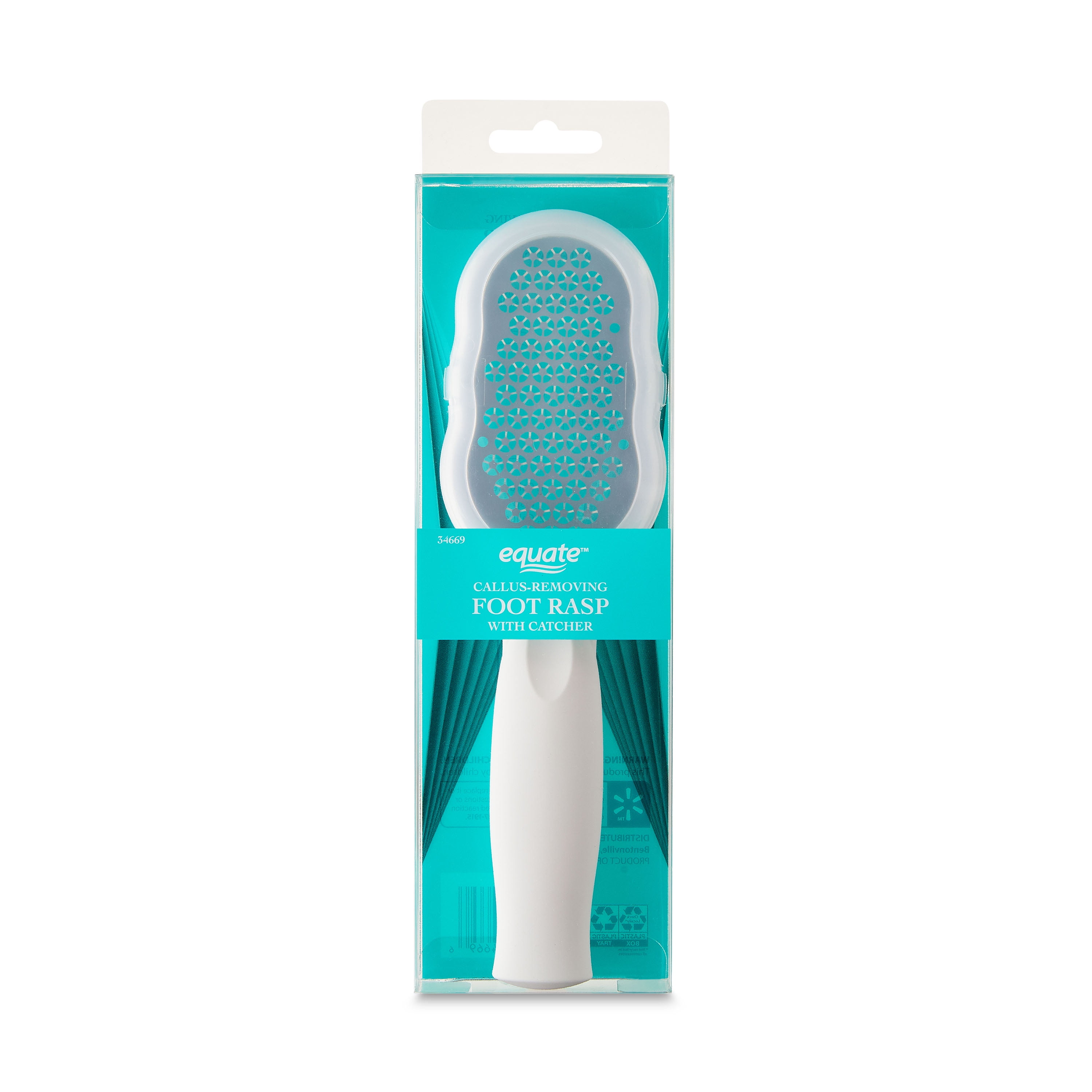 (20 pack) Equate Callus-Removing Foot Rasp with Catcher, White, 1 Count