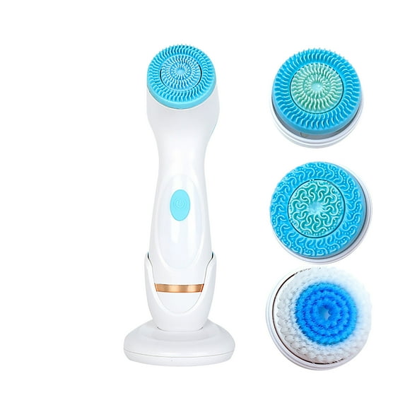 Cepillo de limpieza facial masajeador, exfoliante de poros, limpiador de puntos negros con 3 cabezales.