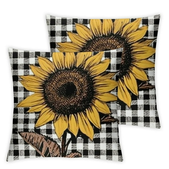 Set of 2, Sunflower Throw Pillow Covers,Double-Sided Print Home Furnishing