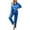 Blue, variant on Women's Classic Button Down Long Satin Silk Pajama Set