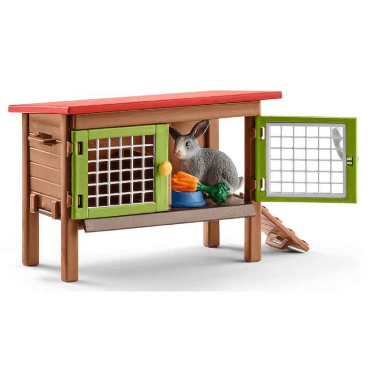 Schleich rabbit hutch with clearance rabbits and feed playset