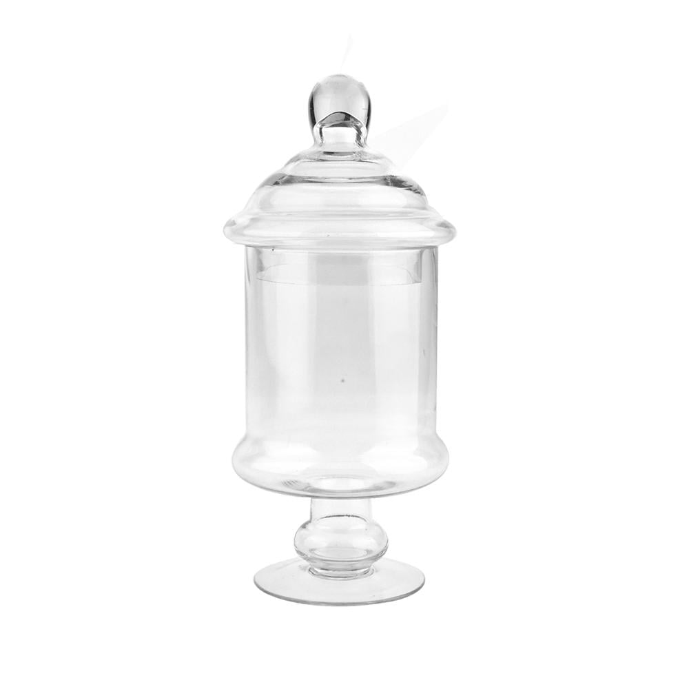 Sold at Auction: Large Clear Glass Cookie Candy Jar, Pedestal Base