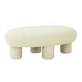 thumbnail image 4 of TOV Furniture Discus Cream Oval Bouclé Ottoman, 4 of 5