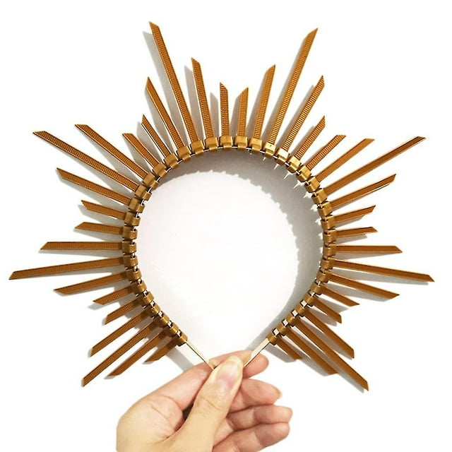 Mary Halocrown Headband Baroque Tiara Crown Spiked Halocrown Sunburst Greek