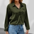 thumbnail image 2 of tarylea Business Casual Tops for Women Lapel Button down Shirts Chest Pocket Long Sleeve Tops Work Office Shirts, 2 of 6
