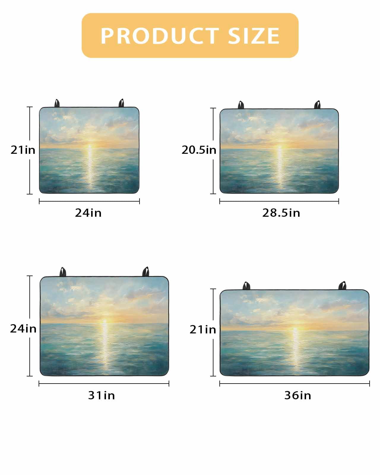 nqOlkjepod Large Induction Cooktop Protector Mat 24"x21", Sunset Ocean Stove Top Covers for Electric Stove, Natural Abstract Sea Oil Painting Art Stove Burner Cover Mats, Glass Top Stove Cover
