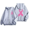 thumbnail image 3 of Cancer Awareness Hoodie for Women 2025 Long Sleeve Full Zipper Hoodies with Pockets Hooded Sweatshirt Jacket, 3 of 7