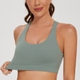 thumbnail image 5 of AGONVIN Strappy Sexy Cutout Lace-Up Back Sports Bra with Removable Cups for Women Matcha Green XXL, 5 of 7