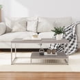 thumbnail image 2 of Alazyhome Rectangular Coffee Table Wood Grain and Silver Metal, 2 of 3