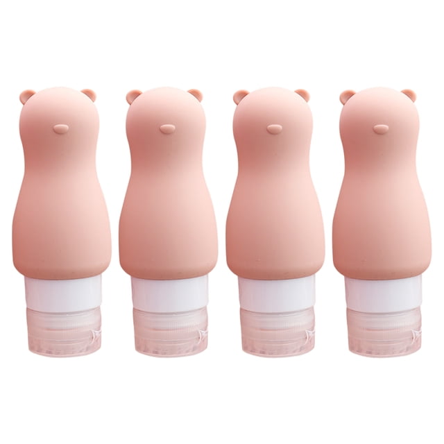 4 botellas de viaje de silicona, minibotellas con forma de animalito.