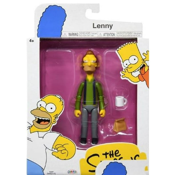 Figura de acción Lenny Leonard de Los Simpson con bolsa de almuerzo y taza