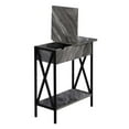thumbnail image 4 of Pemberly Row Flip Top End Table w/ Charging Station in Gray Marble Wood & Black, 4 of 4